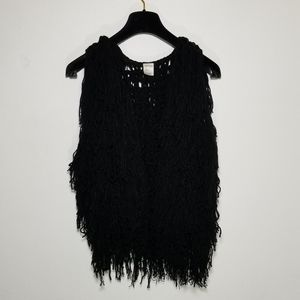 Crocheted Boho Fringe Vest